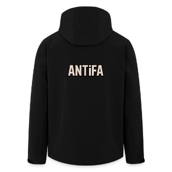 Antifa - Antifascist Merch - Recycelte Männer Softshell-Jacke von Stanley/Stella - Schwarz - Hinten - AI Model Male 185 light (185cm)