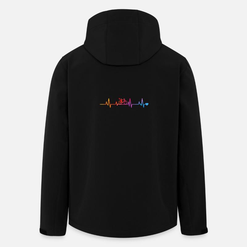 Lignes d’impulsion de vélo arc-en-ciel - Veste softshell homme en polyester recyclé Stanley/Stella - noir