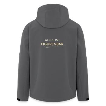 Everything Is Figurine Bar Typoart - Men’s Recycled Softshell Jacket by Stanley/Stella - anthracite - Back - AI Model Male 185 light (185cm)