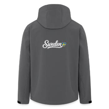 Scénario suédois avec cœur de drapeau Éventail patriotique - Veste softshell homme en polyester recyclé Stanley/Stella - charbon - Dos - AI Model Male 185 light (185cm)