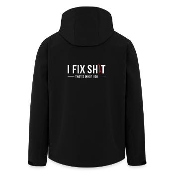 Fix Shit – That's What I Do - Men’s Recycled Softshell Jacket by Stanley/Stella - black - Back - AI Model Male 185 light (185cm)