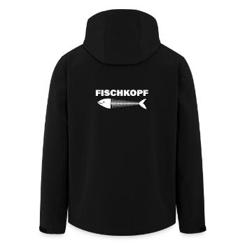 FISCHKOPF - Recycelte Männer Softshell-Jacke von Stanley/Stella - Schwarz - Hinten - AI Model Male 185 light (185cm)