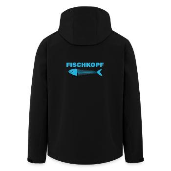 FISCHKOPF - Recycelte Männer Softshell-Jacke von Stanley/Stella - Schwarz - Hinten - AI Model Male 185 light (185cm)