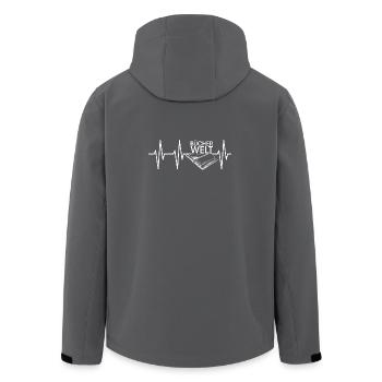 Heartbeat Livre Livre Monde Icône Livre Lecture Lecteur - Veste softshell homme en polyester recyclé Stanley/Stella - charbon - Dos - AI Model Male 185 light (185cm)