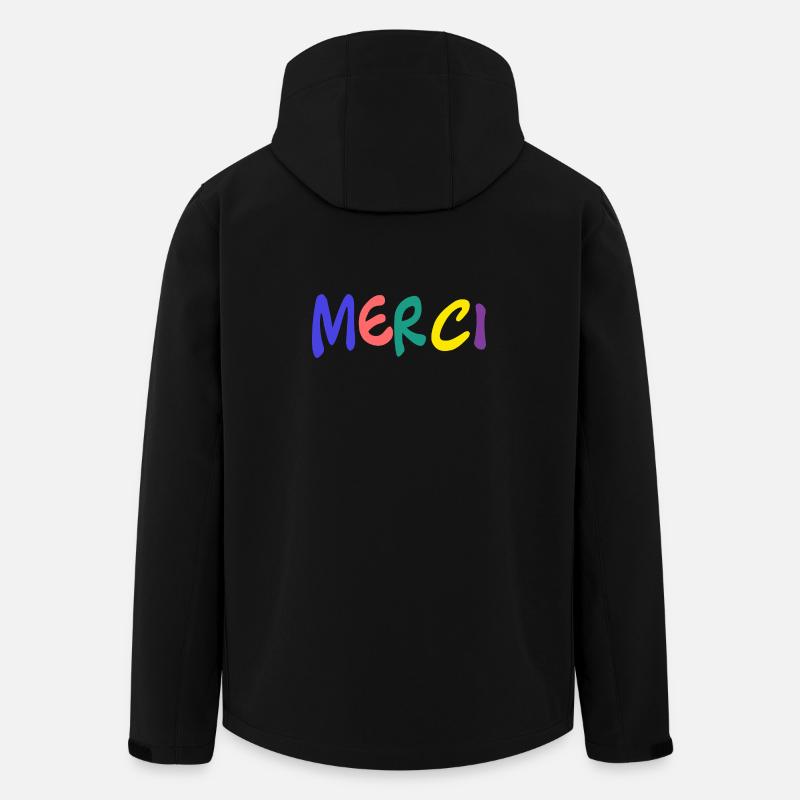 MERCI. MAÎTRESSE. MAÎTRE. MERCI MAÎTRESSE - Veste softshell homme en polyester recyclé Stanley/Stella - noir