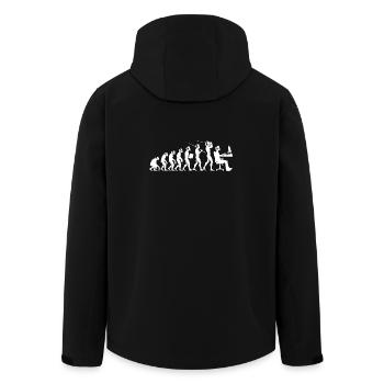Evolution of the Gamer – Humorous Gaming Motif - Men’s Recycled Softshell Jacket by Stanley/Stella - black - Back - AI Model Male 185 light (185cm)