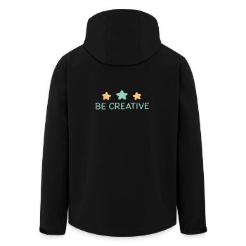 Werden Sie kreativ: Pastel Stars - Recycelte Männer Softshell-Jacke von Stanley/Stella - Schwarz - Hinten - AI Model Male 185 light (185cm)