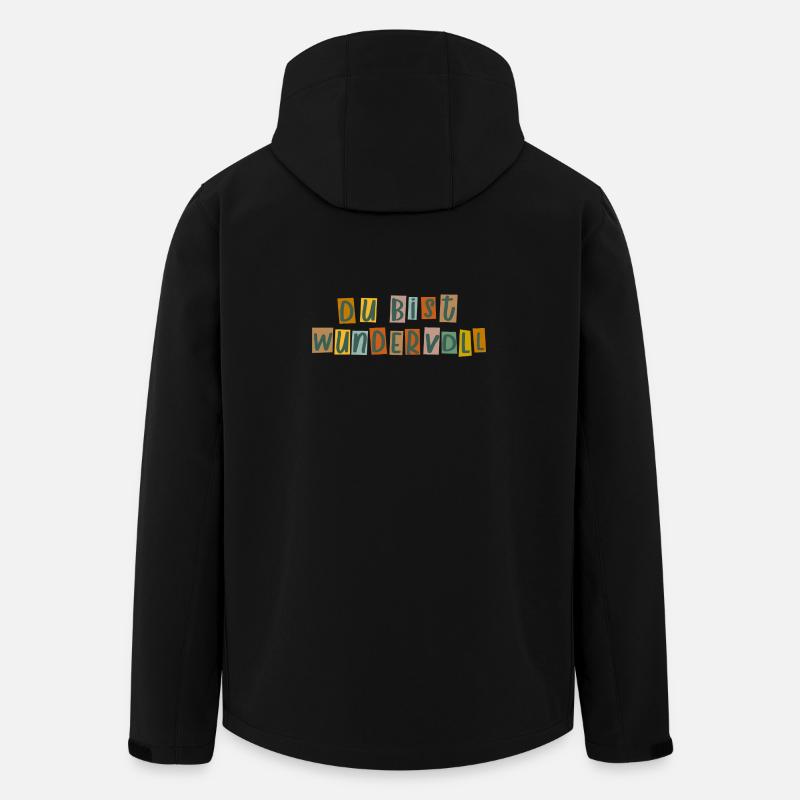 Du bist wundervoll  - Recycelte Männer Softshell-Jacke von Stanley/Stella - Schwarz