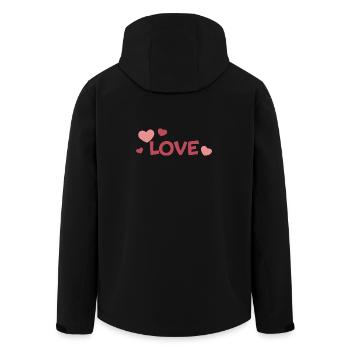 LIEBE und Pastellherzen Fancy Drawing - Recycelte Männer Softshell-Jacke von Stanley/Stella - Schwarz - Hinten - AI Model Male 185 light (185cm)