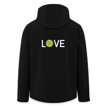 Tennis-Liebhaber - Recycelte Männer Softshell-Jacke von Stanley/Stella - Schwarz - Hinten - AI Model Male 185 light (185cm)