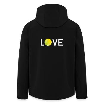 Tennis-Liebhaber - Recycelte Männer Softshell-Jacke von Stanley/Stella - Schwarz - Hinten - AI Model Male 185 light (185cm)