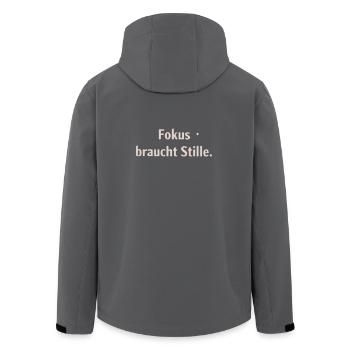 Fokus braucht Stille - Recycelte Männer Softshell-Jacke von Stanley/Stella - Schwarz - Hinten - AI Model Male 185 light (185cm)