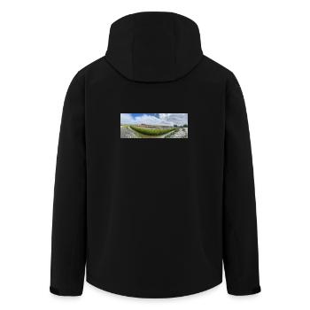 Champ panoramique avec fossé et fleurs - Veste softshell homme en polyester recyclé Stanley/Stella - noir - Dos - AI Model Male 185 light (185cm)