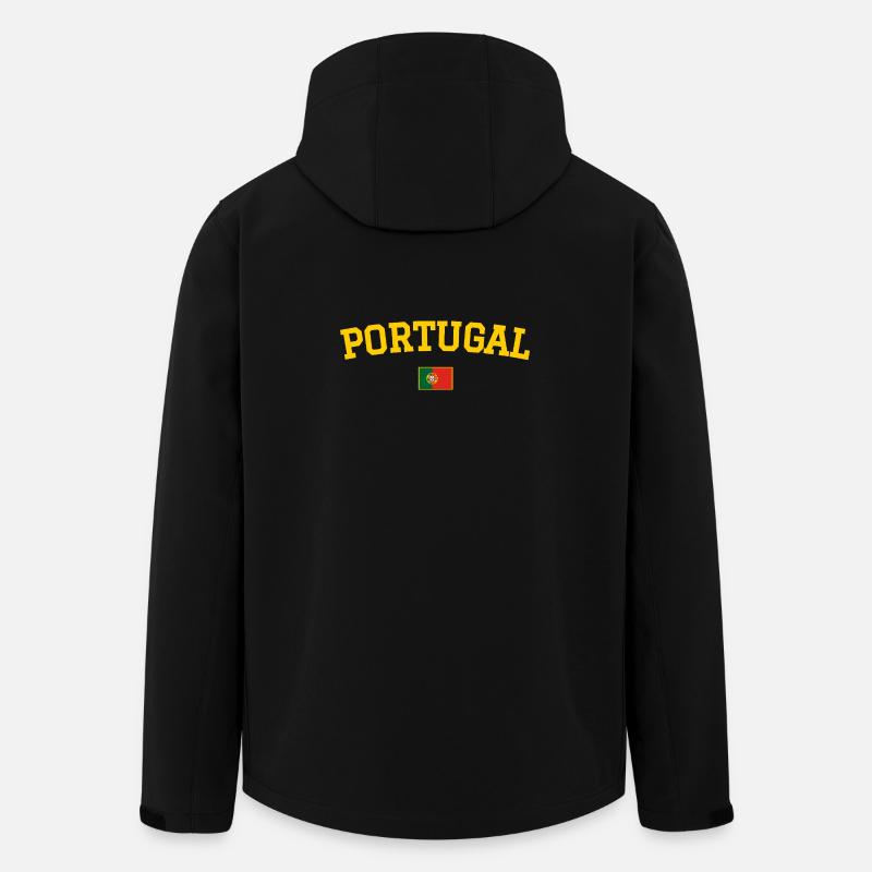Drapeau du Portugal jaune - Veste softshell homme en polyester recyclé Stanley/Stella - noir