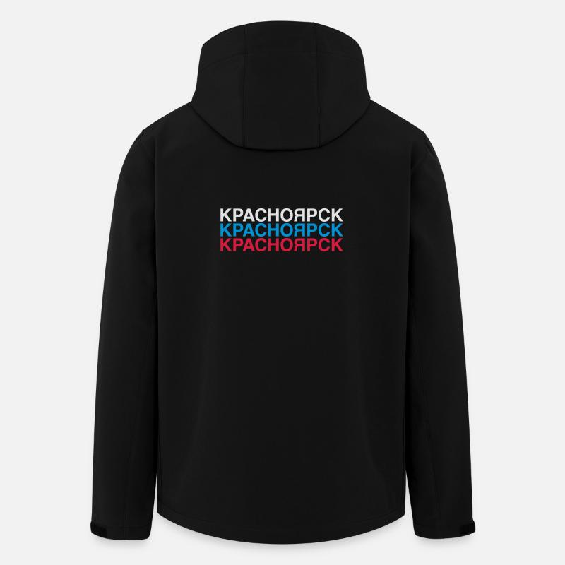 KRASNOYARSK Russia Flag Cyrillic - Men’s Recycled Softshell Jacket by Stanley/Stella - black