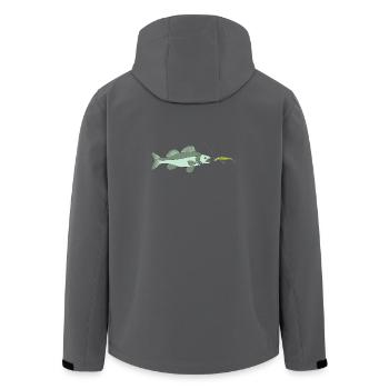 Zander jagt Kunstköder - Recycelte Männer Softshell-Jacke von Stanley/Stella - Schwarz - Hinten - AI Model Male 185 light (185cm)