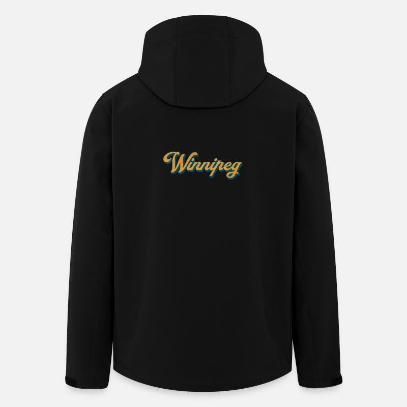 Winnipeg Retro Script - Veste softshell homme en polyester recyclé Stanley/Stella - noir