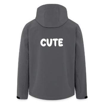 cute title with puffy Font - Men’s Recycled Softshell Jacket by Stanley/Stella - anthracite - Back - AI Model Male 185 light (185cm)