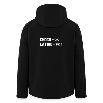 Pourquoi Chocolatine Pain au Chocolat - Veste softshell homme en polyester recyclé Stanley/Stella - noir - Dos - AI Model Male 185 light (185cm)
