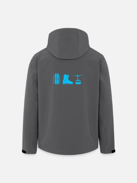 Ski Design in blau - Recycelte Männer Softshell-Jacke von Stanley/Stella - Schwarz