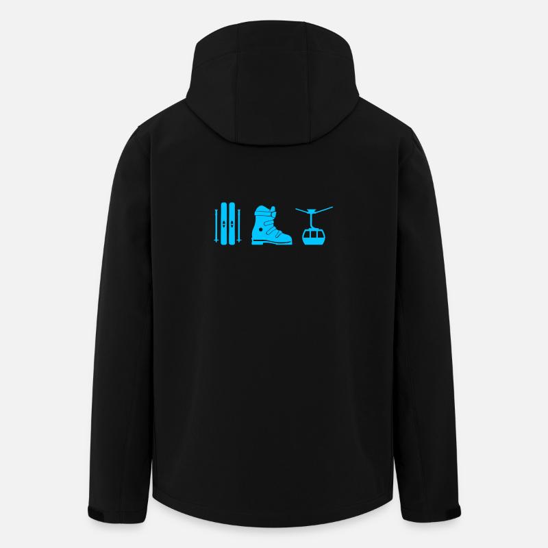 Ski design in blue - Men’s Recycled Softshell Jacket by Stanley/Stella - black