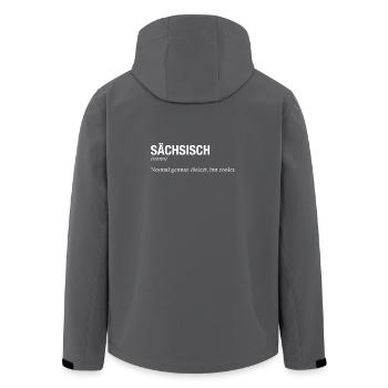 SÄCHSISCH Sachsen - Recycelte Männer Softshell-Jacke von Stanley/Stella - Anthrazit - Hinten - AI Model Male 185 light (185cm)