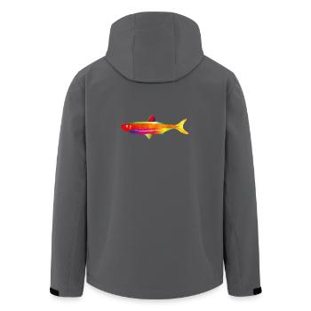 Poisson fantastique coloré aux couleurs de l’arc-en-ciel - Veste softshell homme en polyester recyclé Stanley/Stella - noir - Dos - AI Model Male 185 light (185cm)