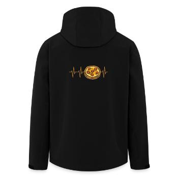 Pizza Herzschlag – Lustiges Food Motiv - Recycelte Männer Softshell-Jacke von Stanley/Stella - Schwarz - Hinten - AI Model Male 185 light (185cm)
