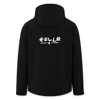 Lettrage Hello avec dégradé de couleurs - Veste softshell homme en polyester recyclé Stanley/Stella - noir - Dos - AI Model Male 185 light (185cm)