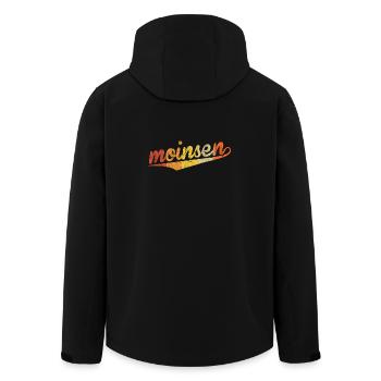Buntes Moinsen-Zitat  Moin Hamburg Moin Hansestadt - Recycelte Männer Softshell-Jacke von Stanley/Stella - Schwarz - Hinten - AI Model Male 185 light (185cm)
