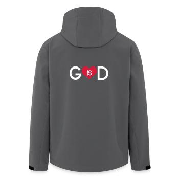 God Is Love Heart – Minimalistischer christlicher Geist - Recycelte Männer Softshell-Jacke von Stanley/Stella - Anthrazit - Hinten - AI Model Male 185 light (185cm)