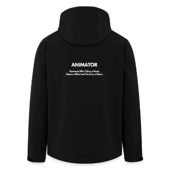 animator - Men’s Recycled Softshell Jacket by Stanley/Stella - black - Back - AI Model Male 185 light (185cm)