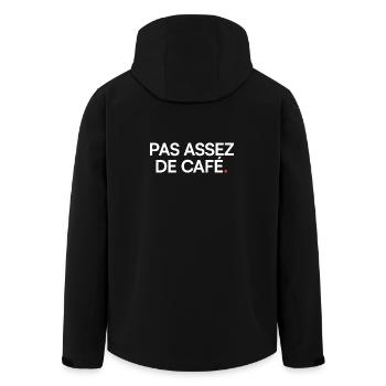 Not enough coffee, humor, fatigue - Men’s Recycled Softshell Jacket by Stanley/Stella - black - Back - AI Model Male 185 light (185cm)