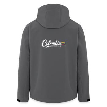 Scénario colombien avec cœur de drapeau Patriotique - Veste softshell homme en polyester recyclé Stanley/Stella - charbon - Dos - AI Model Male 185 light (185cm)