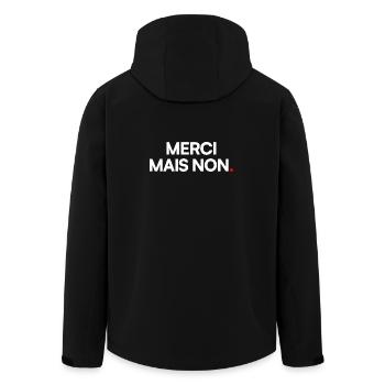 Merci mais non - Veste softshell homme en polyester recyclé Stanley/Stella - noir - Dos - AI Model Male 185 light (185cm)