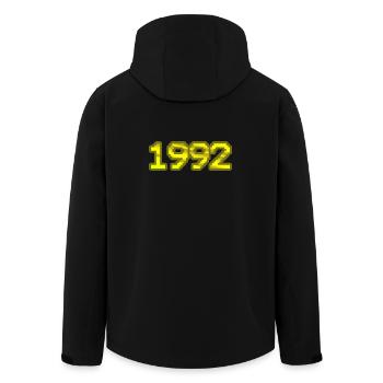 1992 - Recycelte Männer Softshell-Jacke von Stanley/Stella - Schwarz - Hinten - AI Model Male 185 light (185cm)
