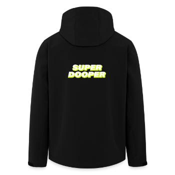 SUPER DOOPER - Recycelte Männer Softshell-Jacke von Stanley/Stella - Schwarz - Hinten - AI Model Male 185 light (185cm)