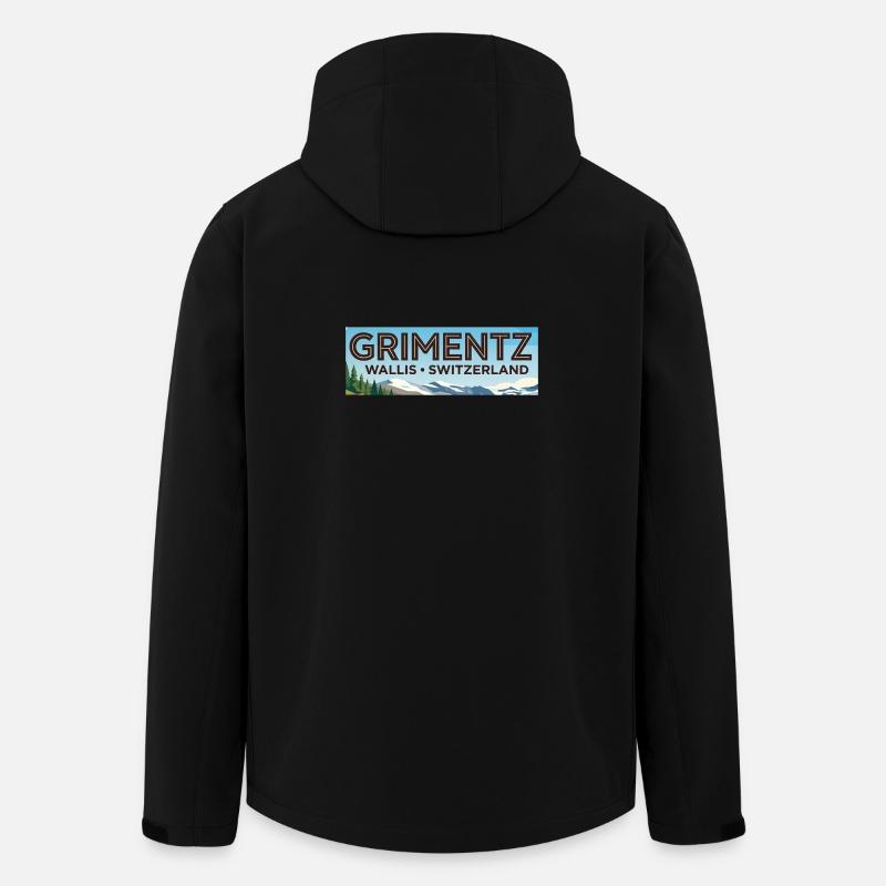 Grimentz Panorama Suisse - Veste softshell homme en polyester recyclé Stanley/Stella - noir