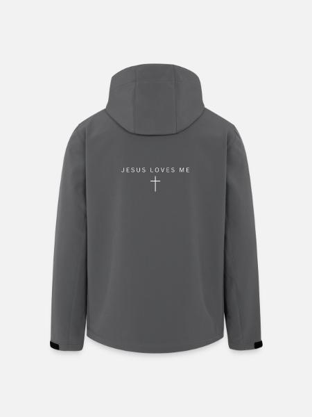 Jesus Loves Me Cross Design - Men’s Recycled Softshell Jacket by Stanley/Stella - black
