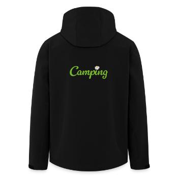 Camping Flower Camper Quotes Hobby Summer Van Life - Men’s Recycled Softshell Jacket by Stanley/Stella - black - Back - AI Model Male 185 light (185cm)