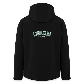 Ljubljana fondée en 2006 - Veste softshell homme en polyester recyclé Stanley/Stella - noir - Dos - AI Model Male 185 light (185cm)