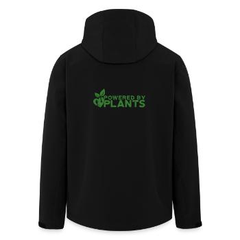 Powered by Plants Emblem Tee - Men’s Recycled Softshell Jacket by Stanley/Stella - black - Back - AI Model Male 185 light (185cm)
