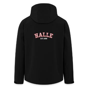 Halle Est. 2006 - Men’s Recycled Softshell Jacket by Stanley/Stella - black - Back - AI Model Male 185 light (185cm)