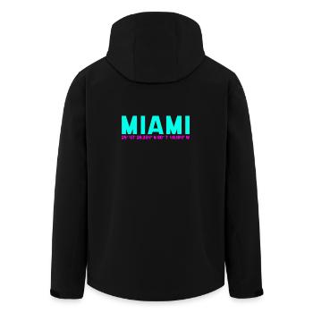 Miami Neon Coordinates - Recycelte Männer Softshell-Jacke von Stanley/Stella - Schwarz - Hinten - AI Model Male 185 light (185cm)