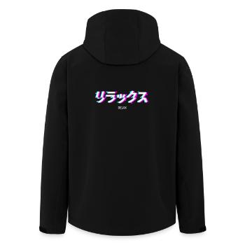 Relax Japanese Text Kanji Vaporwave - Recycelte Männer Softshell-Jacke von Stanley/Stella - Schwarz - Hinten - AI Model Male 185 light (185cm)
