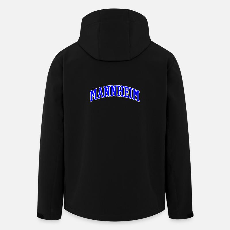 Mannheim Schriftzug Blau Weiß - Recycelte Männer Softshell-Jacke von Stanley/Stella - Schwarz
