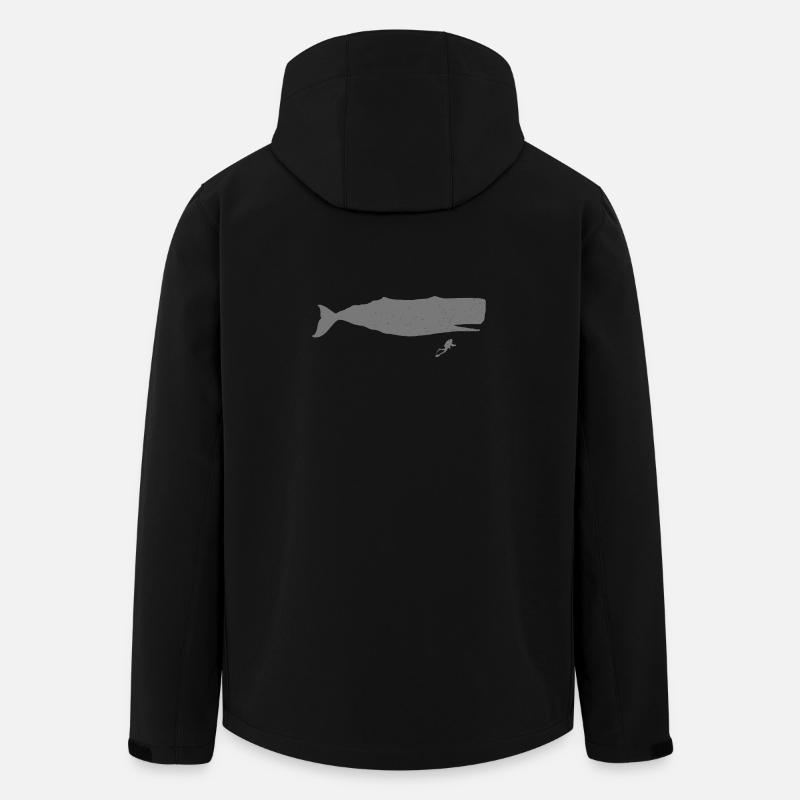 Plongeur sous-marin avec cachalot - Veste softshell homme en polyester recyclé Stanley/Stella - noir