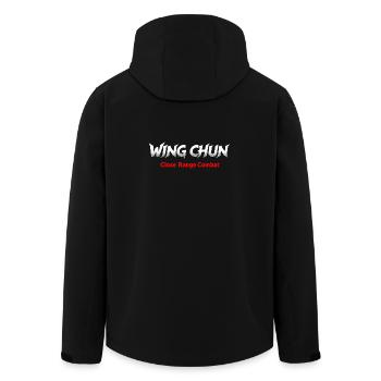 Wing Chun close range combat shirt white red - Men’s Recycled Softshell Jacket by Stanley/Stella - black - Back - AI Model Male 185 light (185cm)