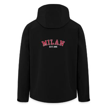 Milan_Est_1995 - Recycelte Männer Softshell-Jacke von Stanley/Stella - Schwarz - Hinten - AI Model Male 185 light (185cm)
