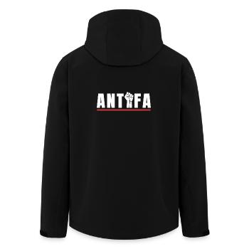 Antifa Protestfist Antifascist Statement - Men’s Recycled Softshell Jacket by Stanley/Stella - black - Back - AI Model Male 185 light (185cm)